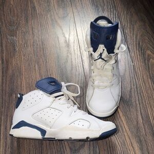 Air Jordan 6 retro gs youth kids white & midnight navy